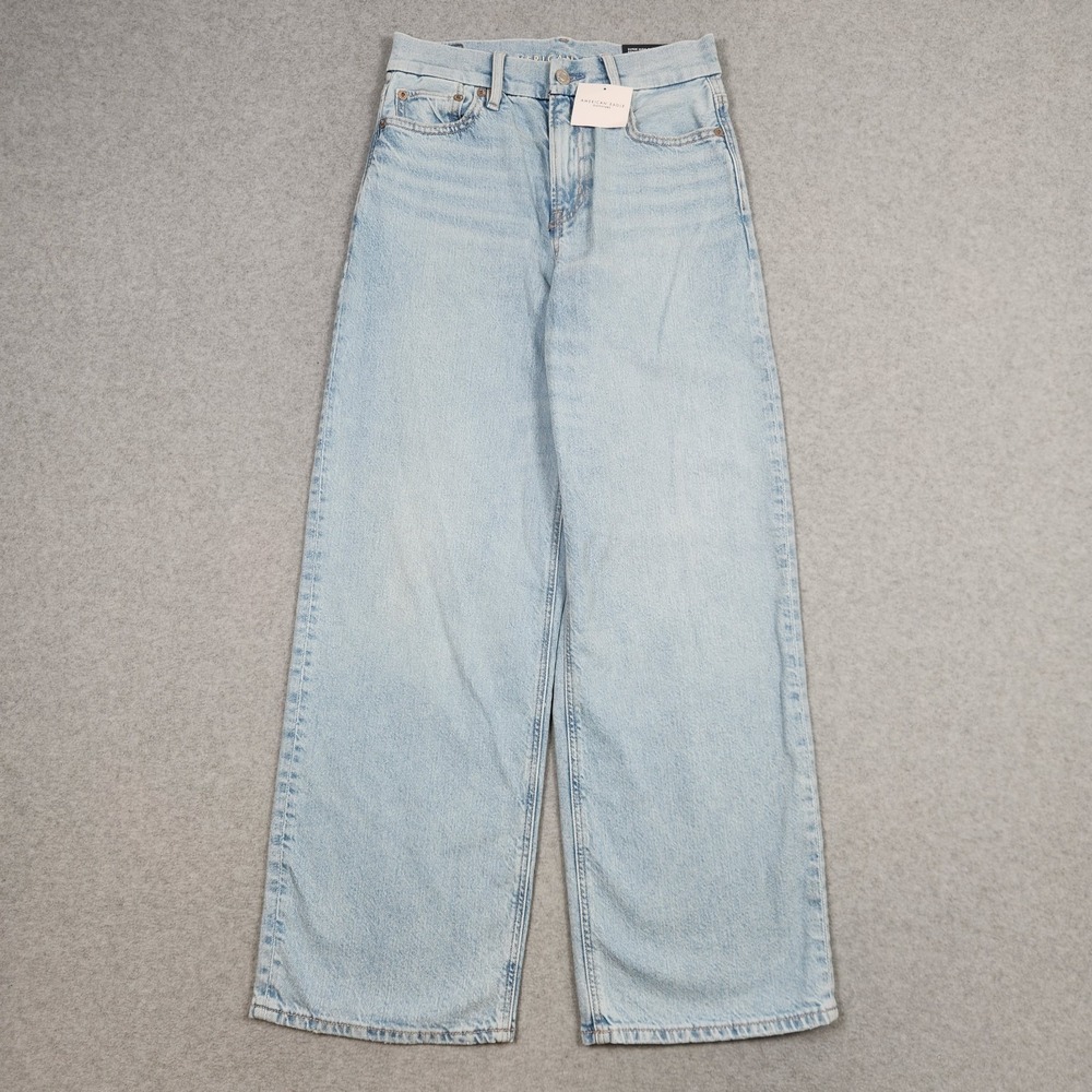 American Eagle Jeans Womens 0 Short Strigid Curvy Super High Rise Baggy Straight